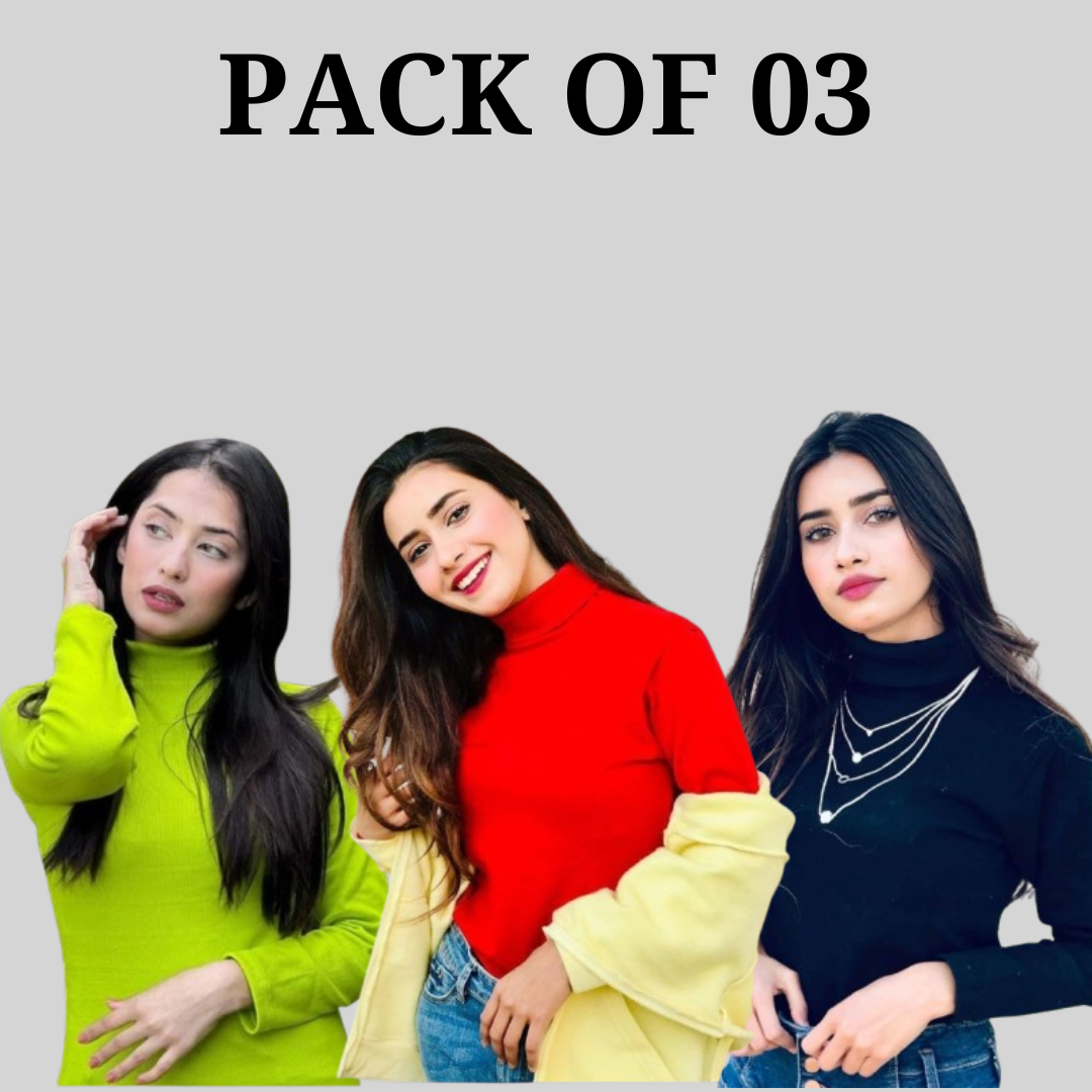 Highneck pack of 3 Different colors